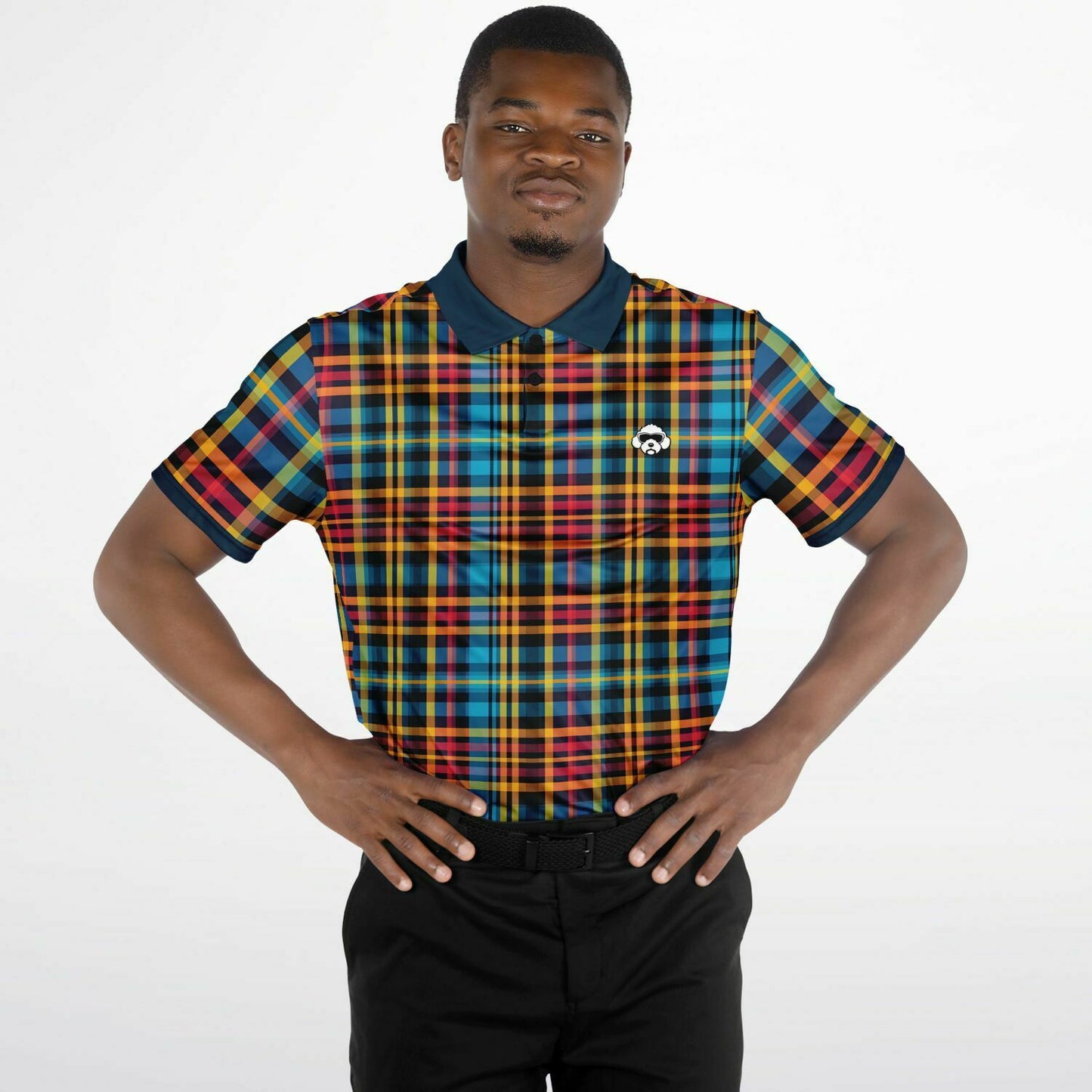 Drippy Mens Polo- Rad in Plaid