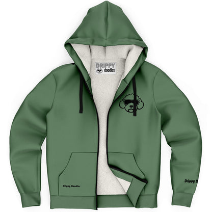 Cavi Essential Zip-Up Hoodie for Humans-  Canteen Green