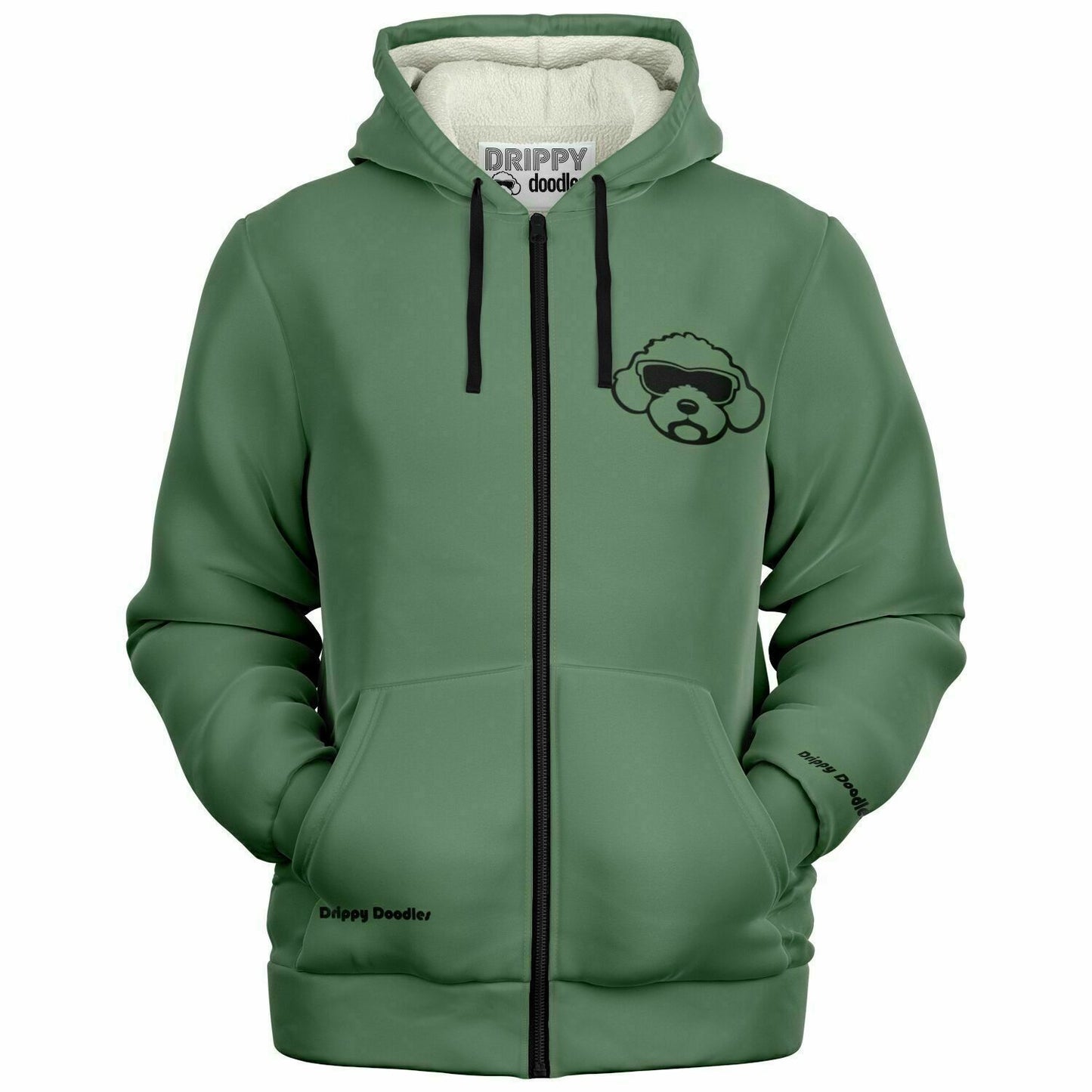 Cavi Essential Zip-Up Hoodie for Humans-  Canteen Green