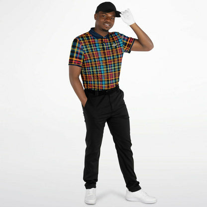 Drippy Mens Polo- Rad in Plaid