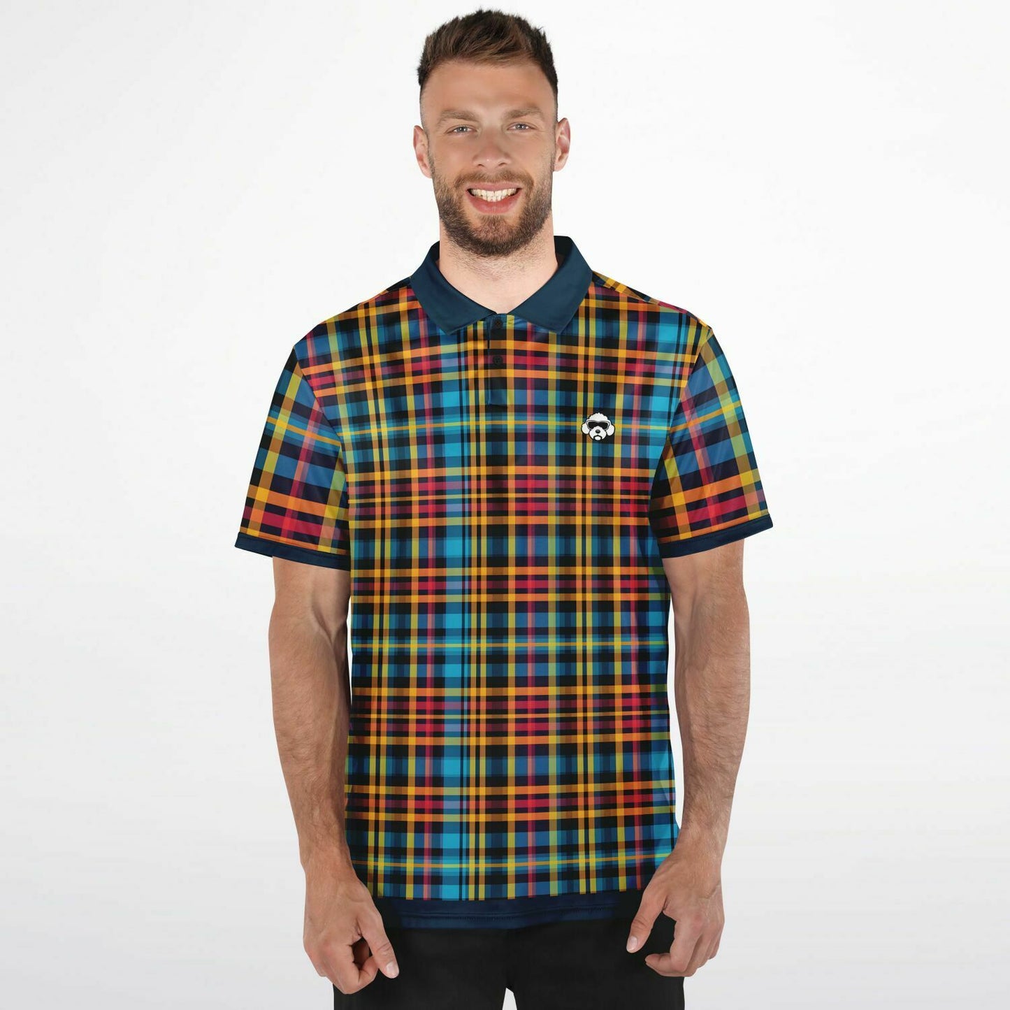 Drippy Mens Polo- Rad in Plaid